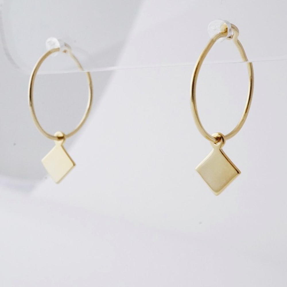 Gold Hoop Earrings with Charms | 14K Gold Filled - Picture 2 of 8